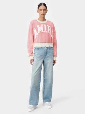Tricotaje Amiri Vintage Cashmere Crew Dama Roz | IDMNKC-814